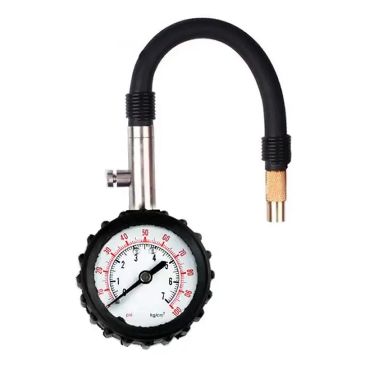 Testador De Presión De Neumáticos De Coche 100Psi Con Tubo Largo Precisión Alta Medidor De Presión De Neumáticos Para Auto Motos Camiones Bicicletas Herramientas De Medición - 1