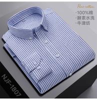Camisa Larga De Manga Para Hombres De Talla Grande 6XL Algodón 100% Casual Con Bolsillo Y Pato Plaid Oxford Tejido Cómodo Primavera Otoño Sin Hierro - details 23