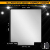 4 Pcs Hojas De Acrílico Transparentes Diferentes Redondas Cuadradas Corazón Pentágonas Panel Grueso 3.8 Mm Para DIY Display - details 4
