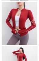 Chaqueta Deportiva De Mujer Con Cierre De Cremallera Y Flecos Secado Rápido Sudadera Para Ejercicio Estilo Slim O-Neck - details 10