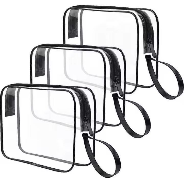 Clear Travel Toiletry Bag, TSA Approved Travel Toiletry Bag Liquid Bags, Transparent Cosmetic Bag - 1