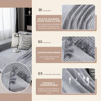 DEKORA SOUL - Colcha Multiusos de Tejido Espiga, Plaid Suave y Transpirable para Sofá y Cama - Diseño Elegante en Varias Medidas - details 0