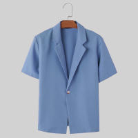 Incercun Conjunto De Hombre 2024 Casual Estilo Callejero Blazer Corto Y Shorts Color Sólido Cierre De Botón Unico Primavera Verano Polyester - details 11