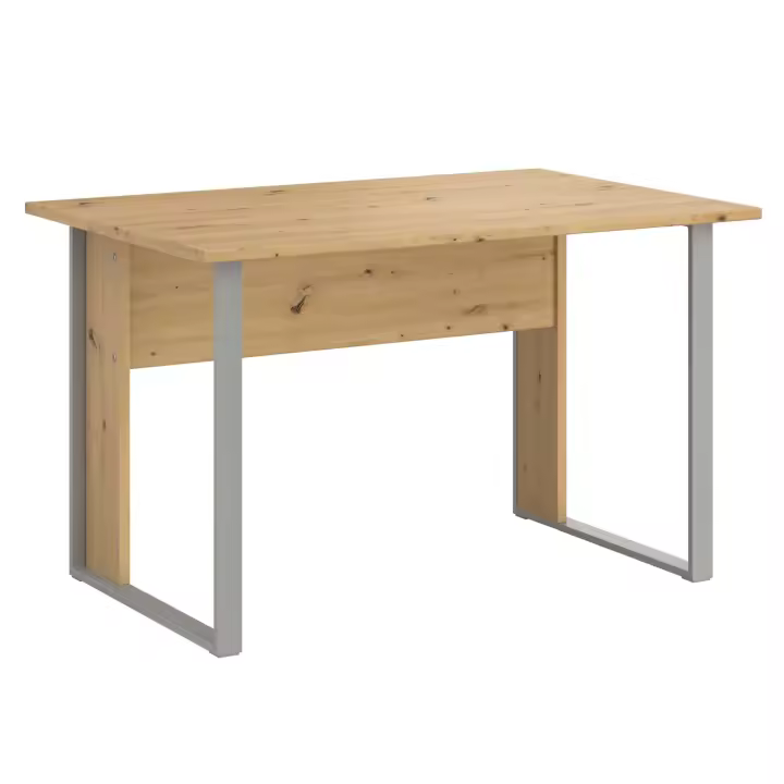 Mesa Escritorio Venture Oficina Despacho Estilo Industrial Color Roble Artesano y Gris Sombra 120 cm - 1