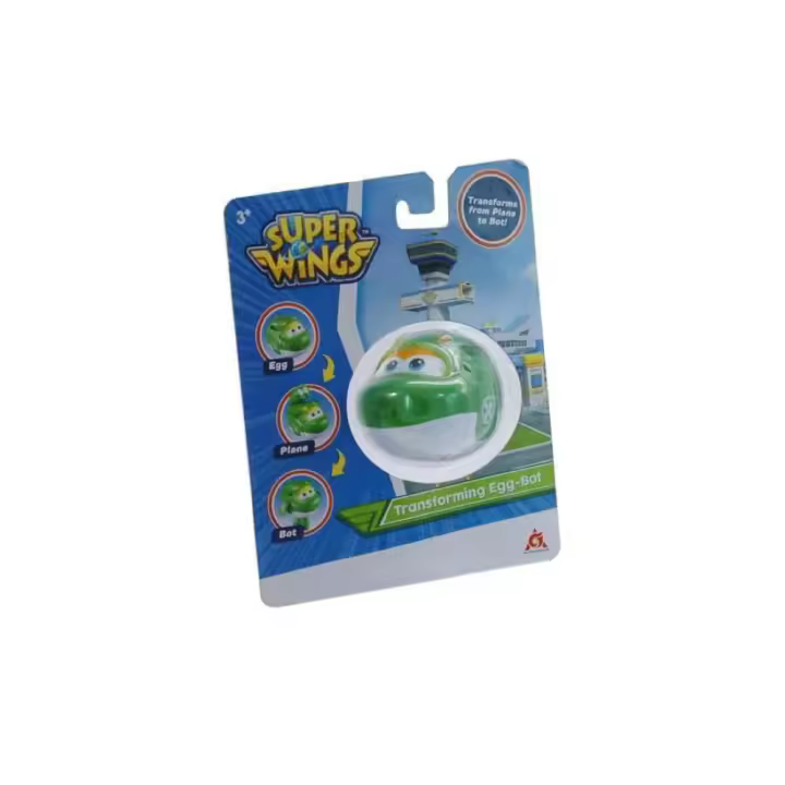 FAMOSA - Super Wings - Egg-Bot - Transformable - Coleccionable - Color Verde - Juguete Divertido - Material de alta calidad - Regalo Original - Edad recomendada para mayores de 3 años - 1