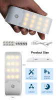 Lámpara Nocturna LED Con Sensor De Movimiento Inalámbrico Luz De Inducción Corporal Para Decoración De Habitaciones Armarios Baño - details 9