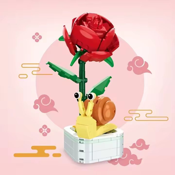 Bloques De Construcción De Insectos Y Flores Creativo Juguete DIY Para Niños Y Adultos Decoración Interior De Suculentas En Forma De Bouquet - 1