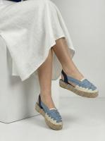Calzados soraia, Alpargatas de plataforma para mujer con diseño de cintas cruzadas, sandalias de esparto con suela de yute trenzado, calzado casual de lino transpirable, sandalias planas con tira trasera elástica estilo boho. - details 3
