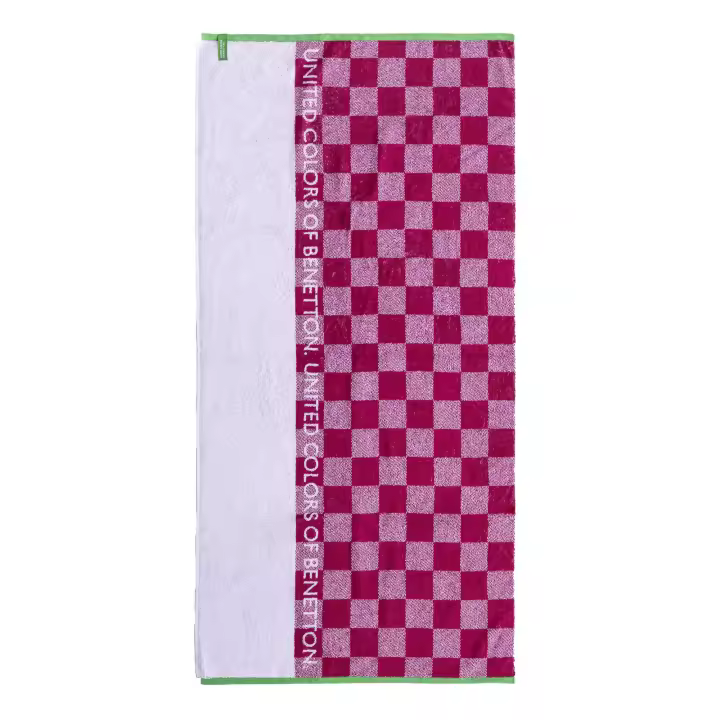 TOALLA DE PLAYA INFANTIL 70x140CM 450GSM 100% COTTON PINK SQUARES KIDS - 1