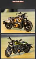 Modelo De Motocicleta De Escala 1:12 Sportster S De Aleación De Metal Con Absorción De Choque Y Luz Giratoria Para Niños Regalo - details 12