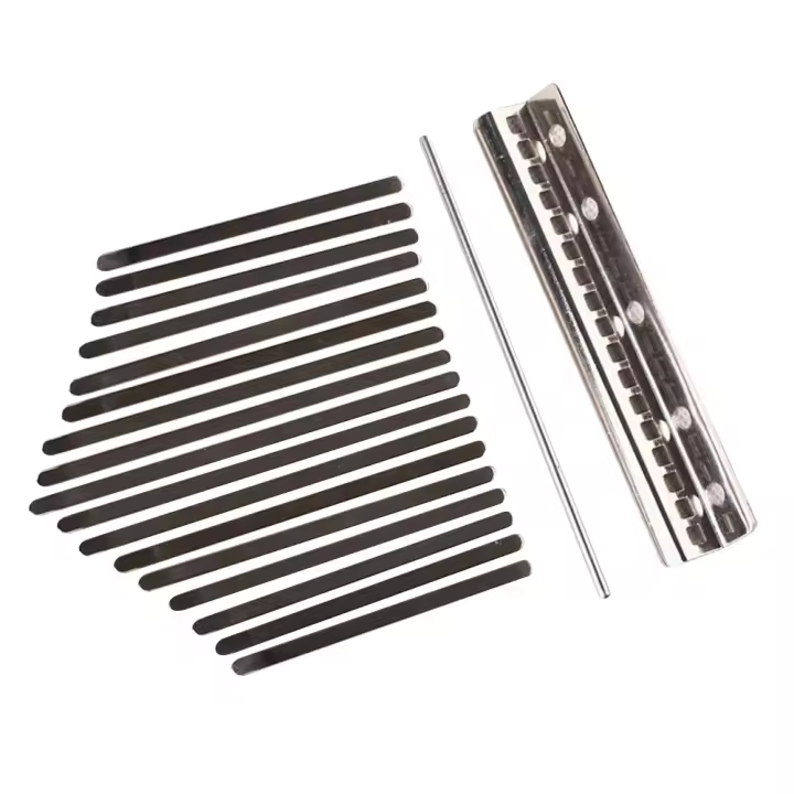Juego De 17 Teclas De Kalimba Manganéz Acero Con Puente Accesorios Musicales Antirros Con Llave Y Tornillos Repuesto Para Instrumentos Musicales - 1