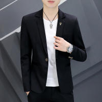Traje Rosa Slim Fit Para Hombre Estilo Coreano Moda Casual Primavera Otoño Traje De Calle Elegante Con Solapa Única - details 4