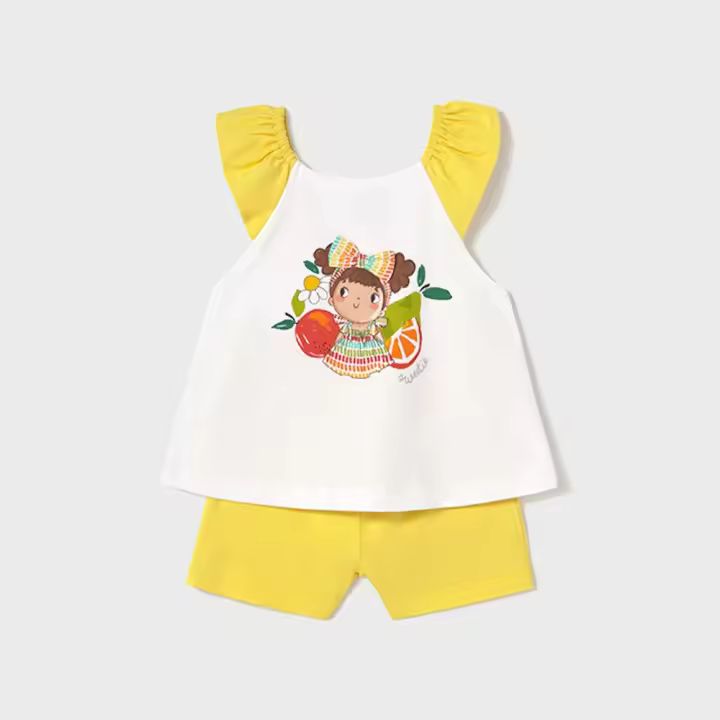Conjunto short aplique Mayoral M1234-94 mayoral Ropa Bebé Niña Conjuntos Pantalón NIÑA NIÑOS Ropa de Verano Primavera-Verano 2025 - 1