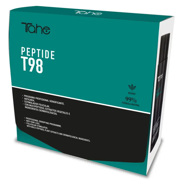 Tahe Peptide T-98 Pack Programa profesional anticaída del cabello: Loción concentrada 6 viales x 10 ml + Champú anticaída 300 ml - 1