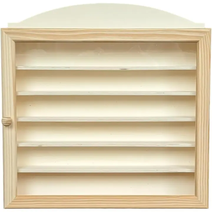 Vitrina Expositora para Colecciones de Miniaturas y Dedales en Madera Natural - 1