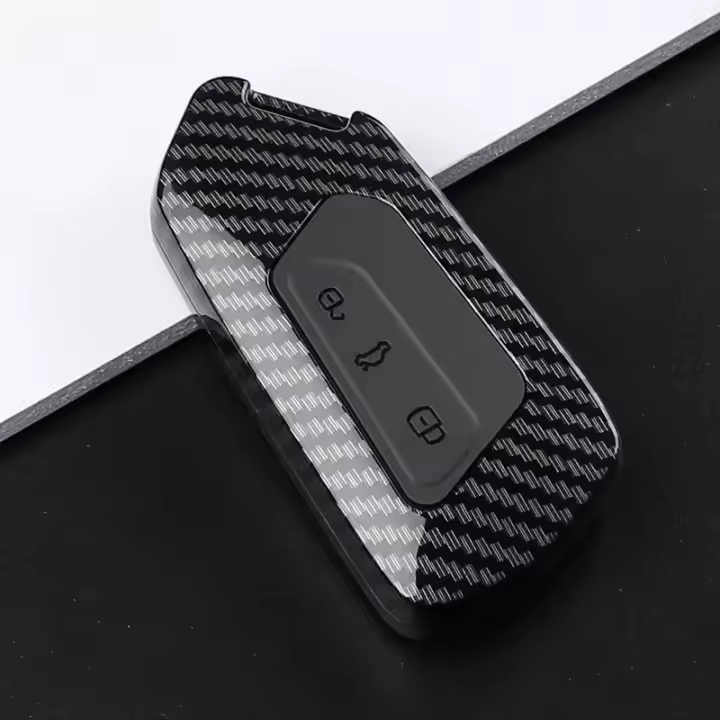 Funda De Llave De Coche En Fibra De Carbono ABS Para VW Volkswagen Golf 8 Mk8 Koda Octavia Cubierta Para Llave Inteligente Sin Llave De Reserva Accesorios De Carrocería - 1
