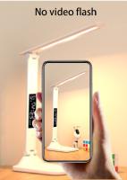 Lámpara De Mesa LED Plegable Con Protección Ocular Para Lectura 3 Colores Regulables Sin Salto Tiempo Fecha Temperatura Carga USB Luz Nocturna Táctil - details 3