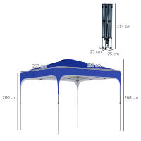 Outsunny Cenador Plegable 2,5x2,5x2,68 m Carpa de Jardín Protección UV 50+ Ajustable en Altura con 4 Bolsas de Arena y Bolsa de Transporte para Camping Fiestas Patio - details 2
