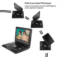 Reproductor de DVD de 9,8 pulgadas, reproductor DVD portátil HDTV ultrafino pequeño, rotación de 270 grados, LCD de pantalla ancha de 9 pulgadas, entrada AV - details 1