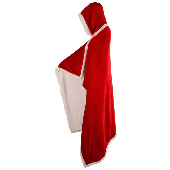 Capa Manta Borreguito con Capucha, Ajustable al Pecho, 130x180 cm - 1
