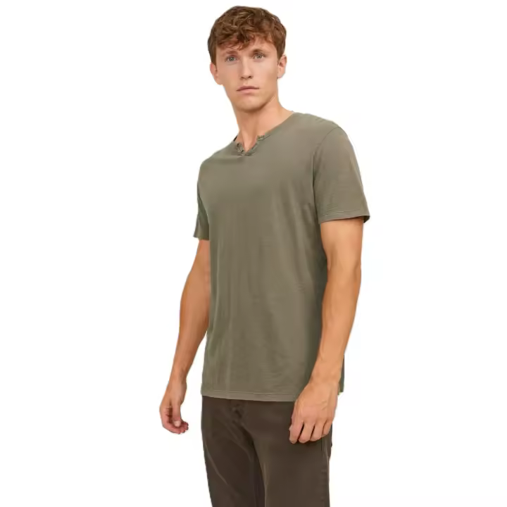 Camiseta con botones hombre Jack & Jones 12164972 manga corta color verde - 1