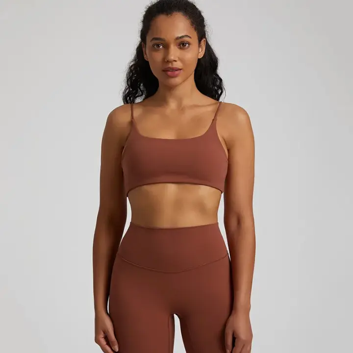 Sujetador De Yoga Para Mujer SHINBENE Super Nube Con Escote En V Espalda Cruzada Y Sin Costuras Almohadillado Deportivo Transpirable - 1