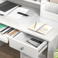 ZONEKIZ Juego de Escritorio y Silla para Niños de +5 Años Pupitre Infantil con 2 Cajones y Compartimento para Dormitorio Sala Estudio Blanco - details 3