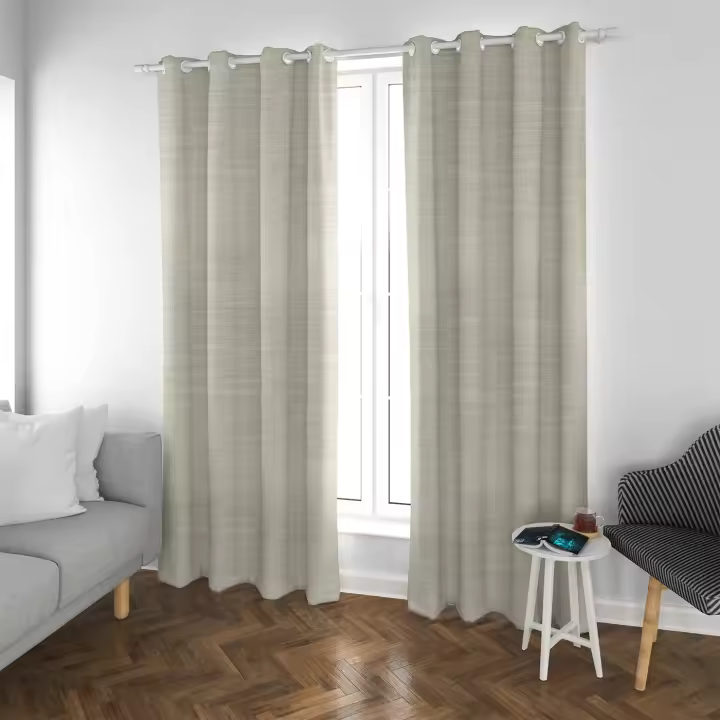 Cortinas de Salón Cortina Efecto Lino, Cortinas  Translúcidas, Modernas y Elegantes 140x260cm de  para Dormitorio, Comedor, Cocina 2 Piezas con Ojales Plateados - 1
