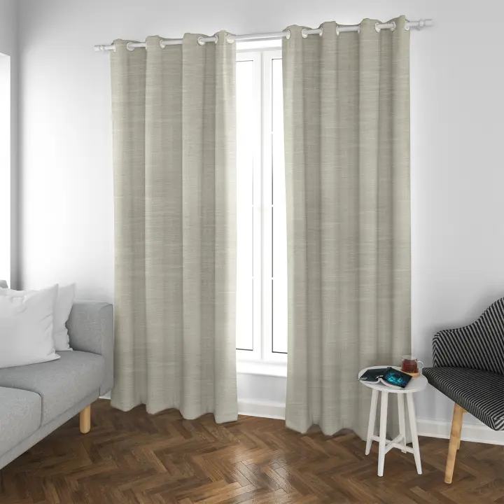 Cortinas de Salón Cortina Efecto Lino, Cortinas  Translúcidas, Modernas y Elegantes 140x260cm de  para Dormitorio, Comedor, Cocina 2 Piezas con Ojales Plateados - 1
