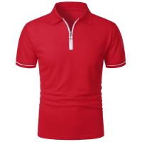 Camisa Polo Hombre Verano Manga Corta Cierre De Cremallera Ligera Color Sólido Fitness Hawaii Transpirable Cuello Tops - details 8