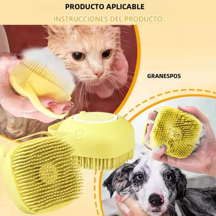 Cepillo De Baño Para Perros Y Gatos De Silicona Cepillo De Jabón Para Mascotas Masajeador De Limpieza De Pelo Suave Para Cachorros - 1