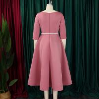 Vestido De Lujo Para Mujer Con Cuello Redondo Manga Larga Cinturado A-Linea Hasta El Tobillo Elegante Vestido De Cumpleaños - details 10