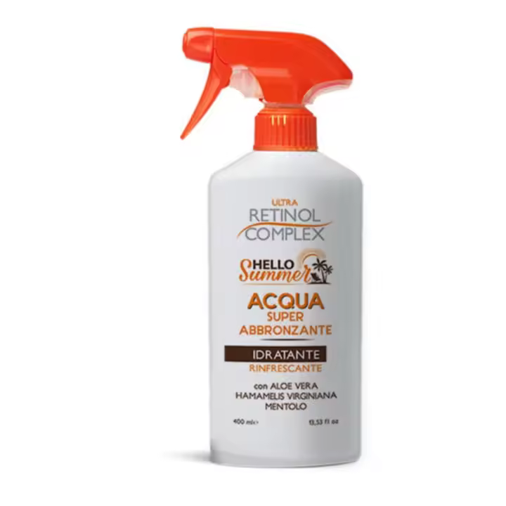 Agua Superbronceadora con Aloe Vera y Mentol Hydratante y Refreshant con Intensificador del Bronceado Hello Summer Ultra Retinol Complex - 1