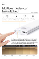 Lámpara Nocturna LED Recargable Por USB Con Sensor De Movimiento Luz Sin Cable Para Armario Cocina Iluminación De Emergencia Rectangular - details 2