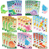 8 Hojas De Puzles DIY De Dinosaurios Y Animales Divertidos Para Educar Juguete De Montaje De Pegatinas Para Niños Mayores De 14 Años - details 3