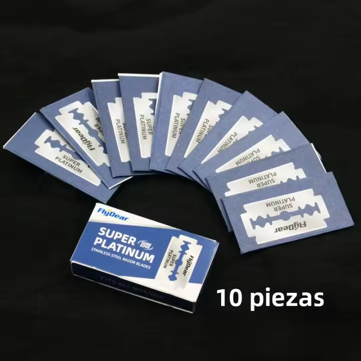 10PCS Hojas De Afeitar De Acero Inoxidable Limpiador Sin Rusticidad Compacto Y Portátil Para Hombres Calvos Para El Hogar - 1