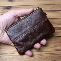 Monedero Mini Con Cierre De Cremallera En Cuero Genuino De Vaca Para Hombres Y Mujeres Monedero Pequeño De Primera Capa Para Tarjetas - details 2