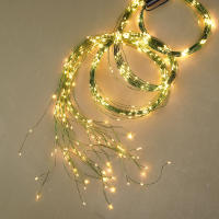 Luces De Rama Branch 2M Guirnalda Verde Con Alambre Operadas Por Batería Para Decoración De Navidad Y Bodas En Interior - details 4