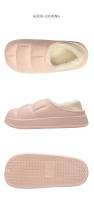 Chinelos De Invierno Para Mujer Con Peluche Adicional Cierre Pull on Material Superior EVA Tacón Medio Tipo De Suela EVA - details 9