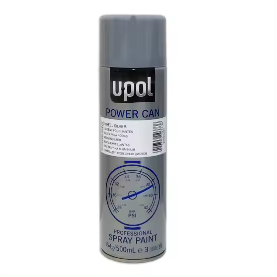U-Pol AEROSOL U-POL POWER CAN PCAS PLATA LLANTAS 500 ML - 1