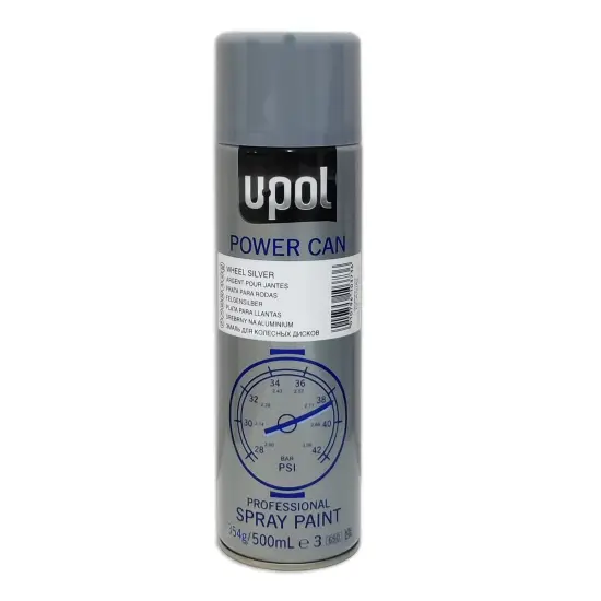 U-Pol AEROSOL U-POL POWER CAN PCAS PLATA LLANTAS 500 ML - 1