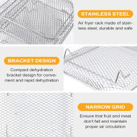 Leeseph Rack De Air Fryer En Acero Inoxidable Accesorios Universales Para Air Fryer 3 Rack Pila Grill Deshidratador Ajuste Para Horno De Air Fryer - details 1