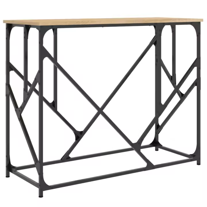 Vidaxl Mesa Consola Madera de Ingeniería 100x40x80 Cm Negro - 1