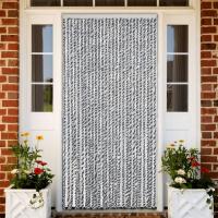 vidaXL Cortina antimoscas chenilla 118x220 cm Color Negro,  Gris y rosa,  Gris y negro y mas - details 0
