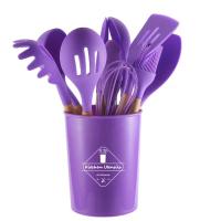 Set De Utensilios De Cocina De Silicona 12 Piezas Con Manos De Madera No Adherentes Juego De Cocina Ecológico Con Cesta De Almacenamiento - details 9
