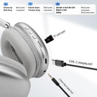 Auriculares inalámbricos Bluetooth supraurales con batería de larga duración y micrófono para fitness (plateados) - details 3
