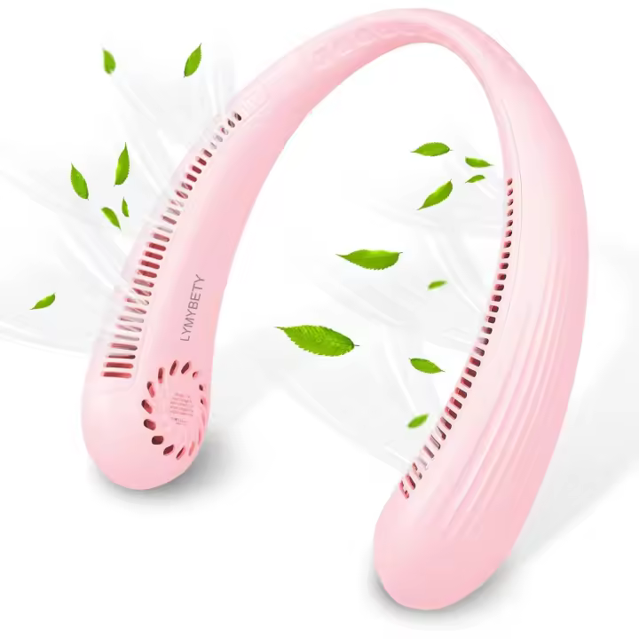 Ventilador de Cuello portátil, ventilador de Cuello Colgante recargable, ventilador Manos libres sin Aspas con 3 velocidades, ventilador personal portátil que funciona con Batería de 3000 mAh - 1