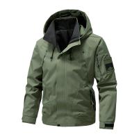 Chaqueta Impermeable Para Hombres Capucha Zip up Suave Para Exteriores Verde Azul Negro Ligera Para Primavera Y Otoño Ropa De Camping Y Senderismo - details 4