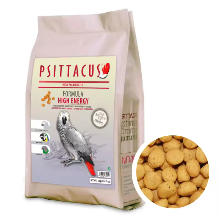 Alimento Premium de Alta Proteína para Loros y Aves Exóticas - Psittacus, Cacatuas, Cotorras, Kramer, Yacos, Guacamayos - 3 Kg Pienso High Energy - 1
