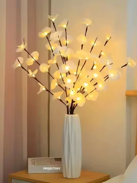 Luces De Flores Ramas Artificial Blanca Phalaenopsis Decorativas Luz De Forma Floral Realista DIY Decoración De Habitación Batería Operada Para Fiesta De Navidad - 1